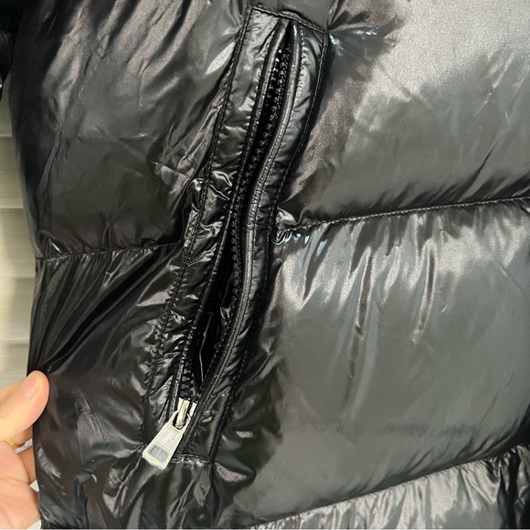 Moncler Black Shiny Down Long Jacket - Picture 9 of 16